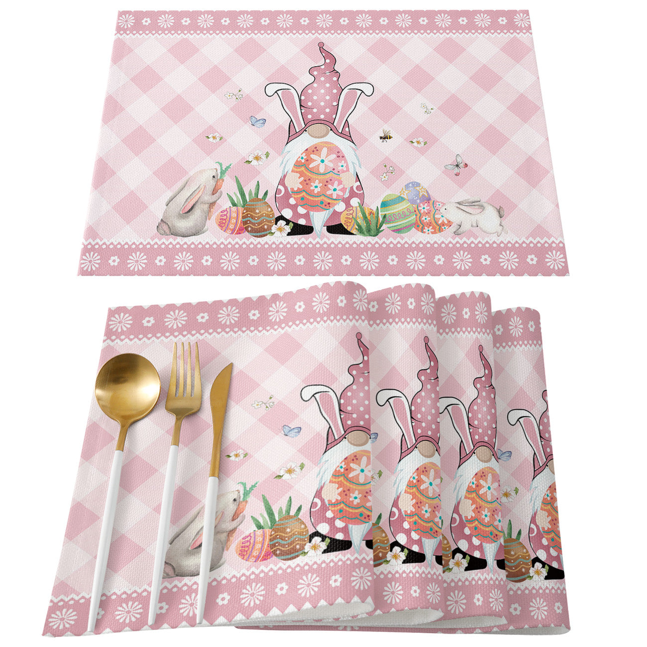Gnome Holding Egg - Easter Themed Placemat