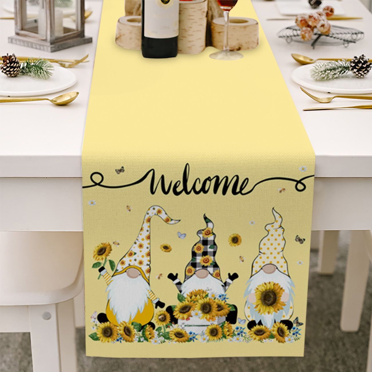 Welcome Gnome Family - Spring Table Runner