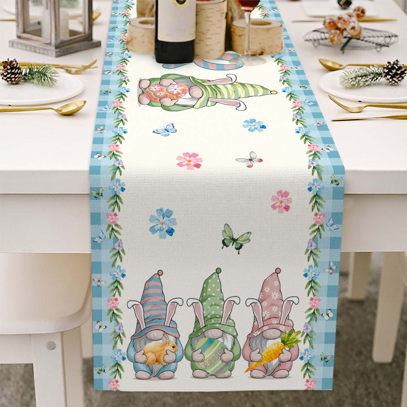 Bunny Gnome Brothers - Easter Table Runner