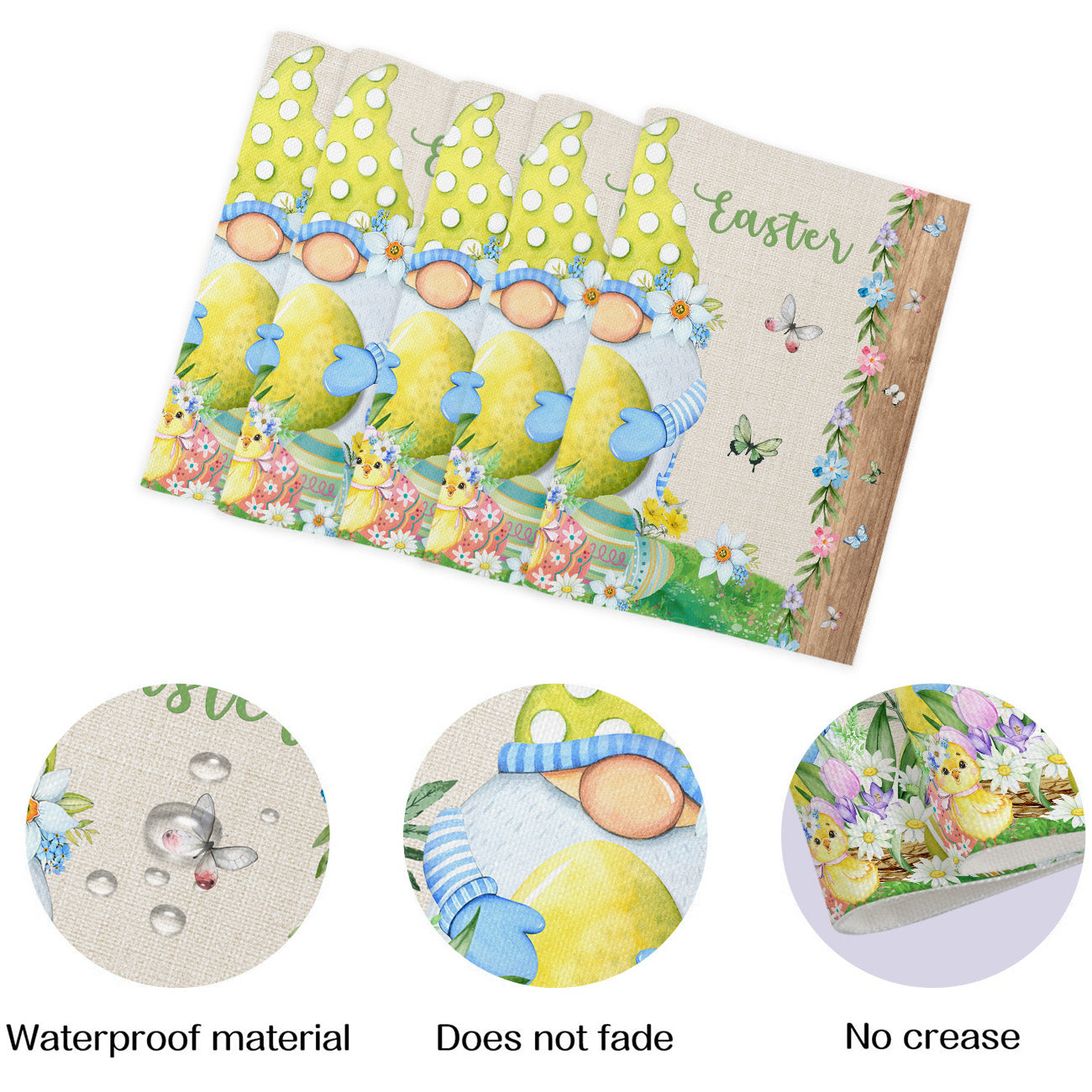 Yellow Hat Gnome - Easter Themed Placemat