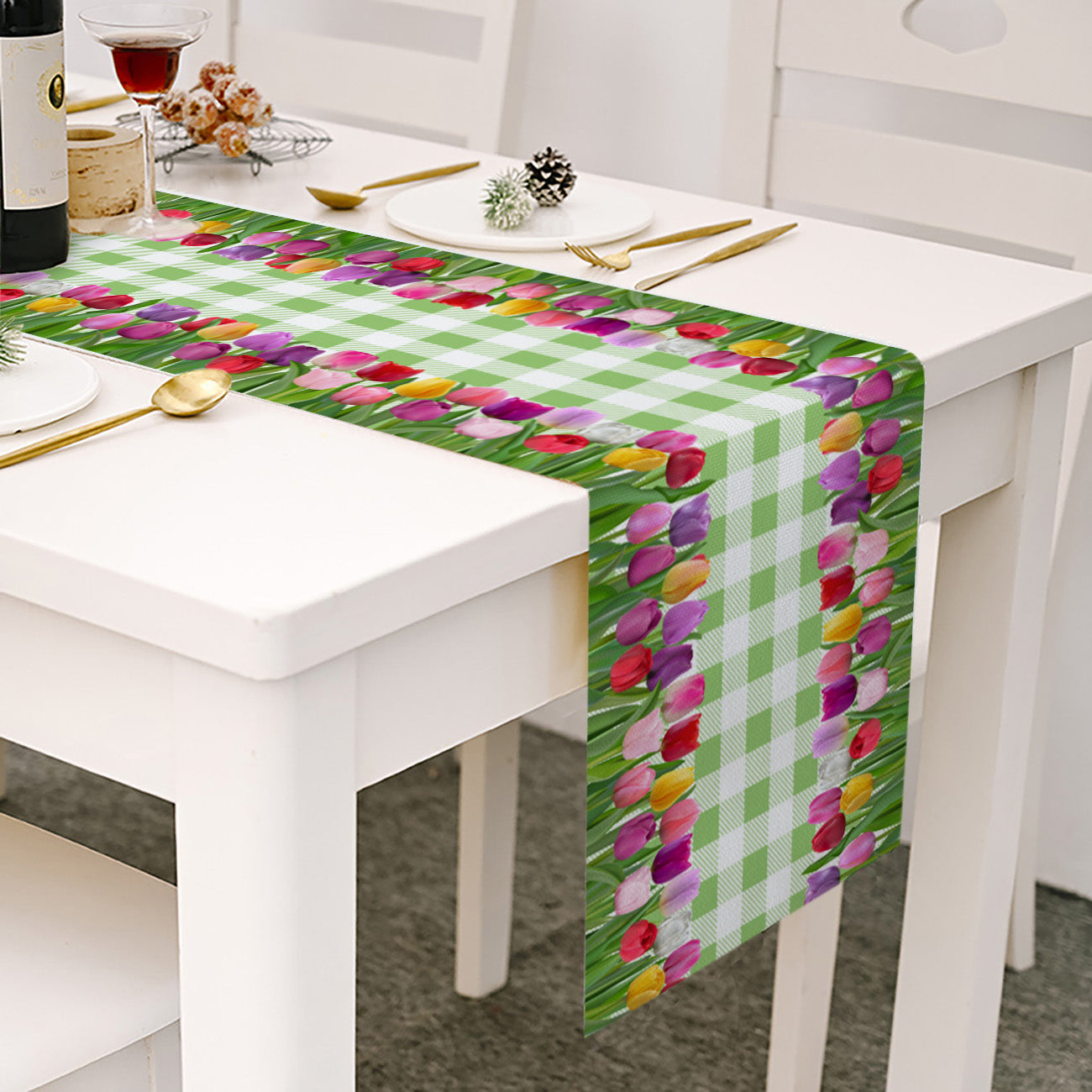 Colorful Tulip - Spring Table Runner