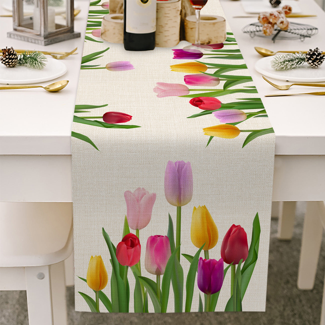Colorful Tulip - Spring Table Runner