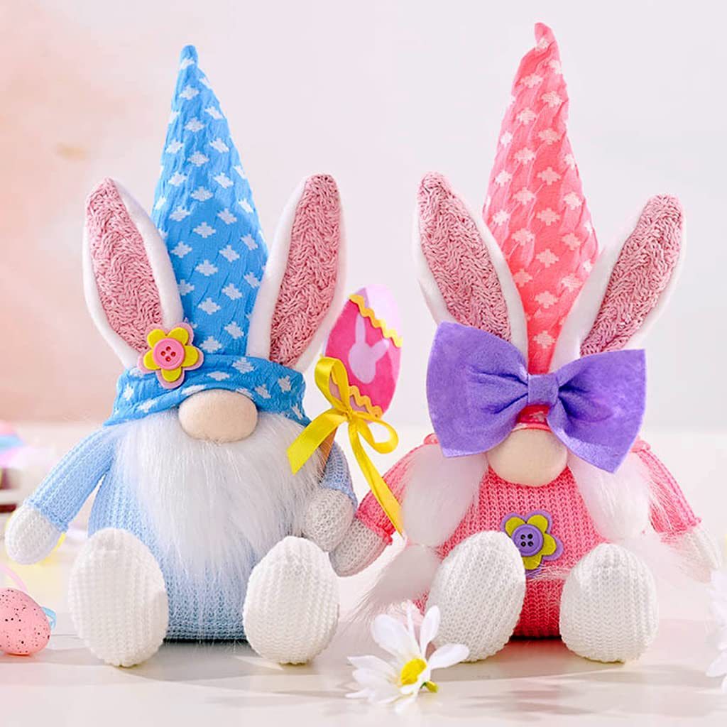 Easter cartoon bow gnomes
