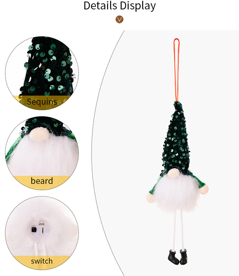 Christmas sequined hat hanging pendant light gnoms