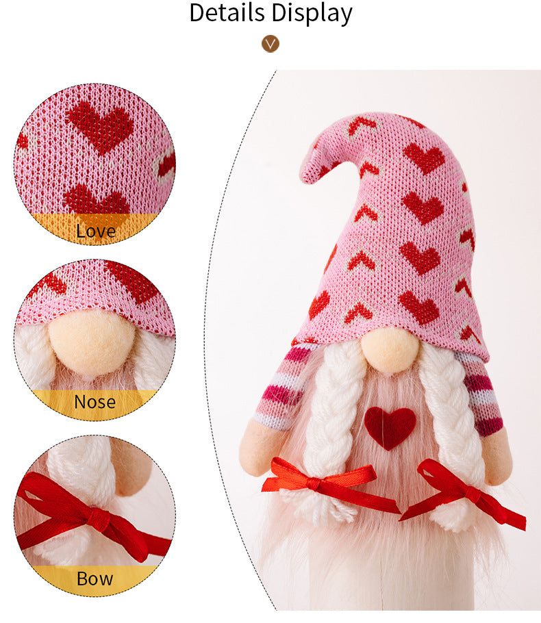 Valentine's Day Pink Love Hat Gnomes