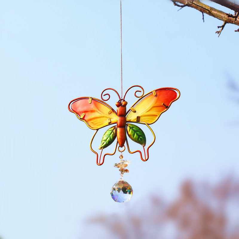 Painted Butterfly Birds Dragonfly Crystal Suncatcher