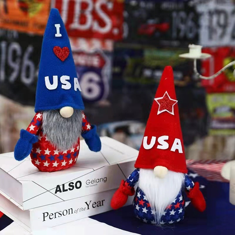 New I LOVE USA Star Hat Independence Day Gnomes
