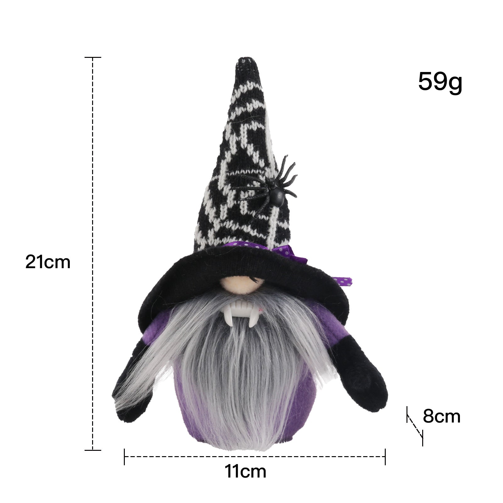 Halloween Party Deco Gnomes Big hat with spider