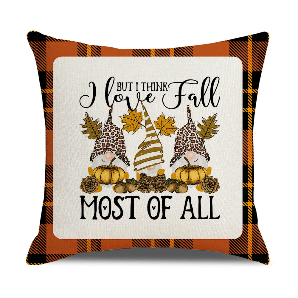 Autumn Gnome Theme Pillowcase For Home Decoration