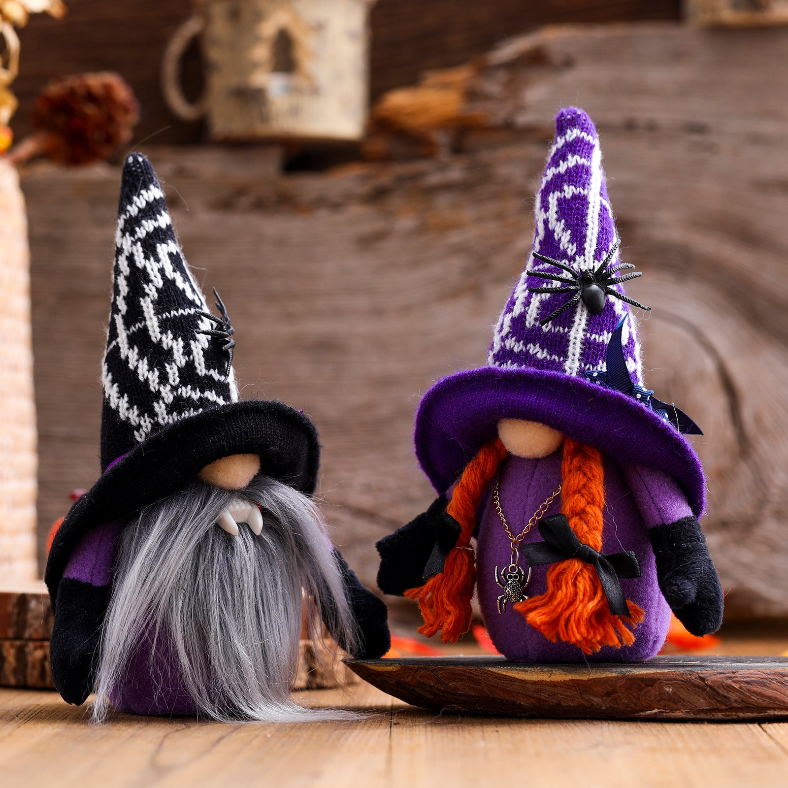 Halloween Party Deco Gnomes Big hat with spider