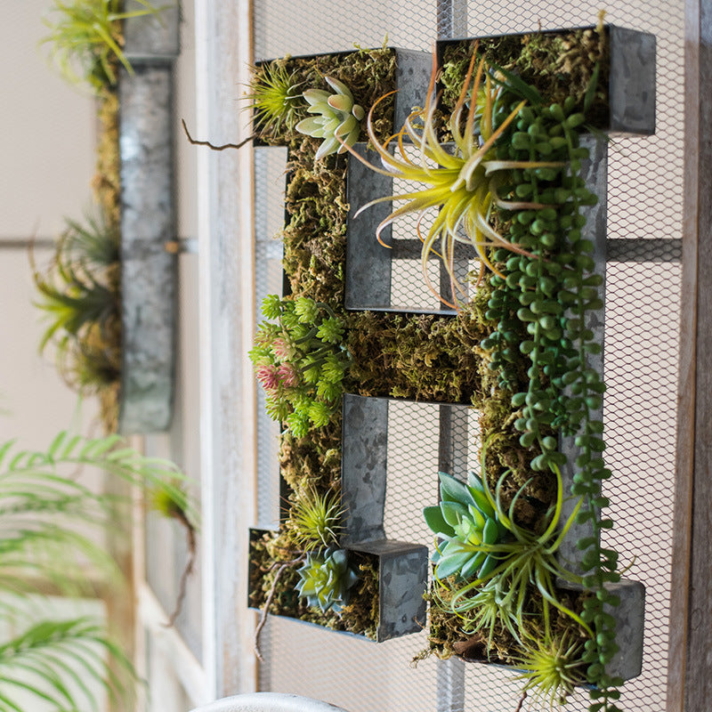 letter succulent planter Iron Alphabet Letters succulent plants/Moss/small fern Planter Contain