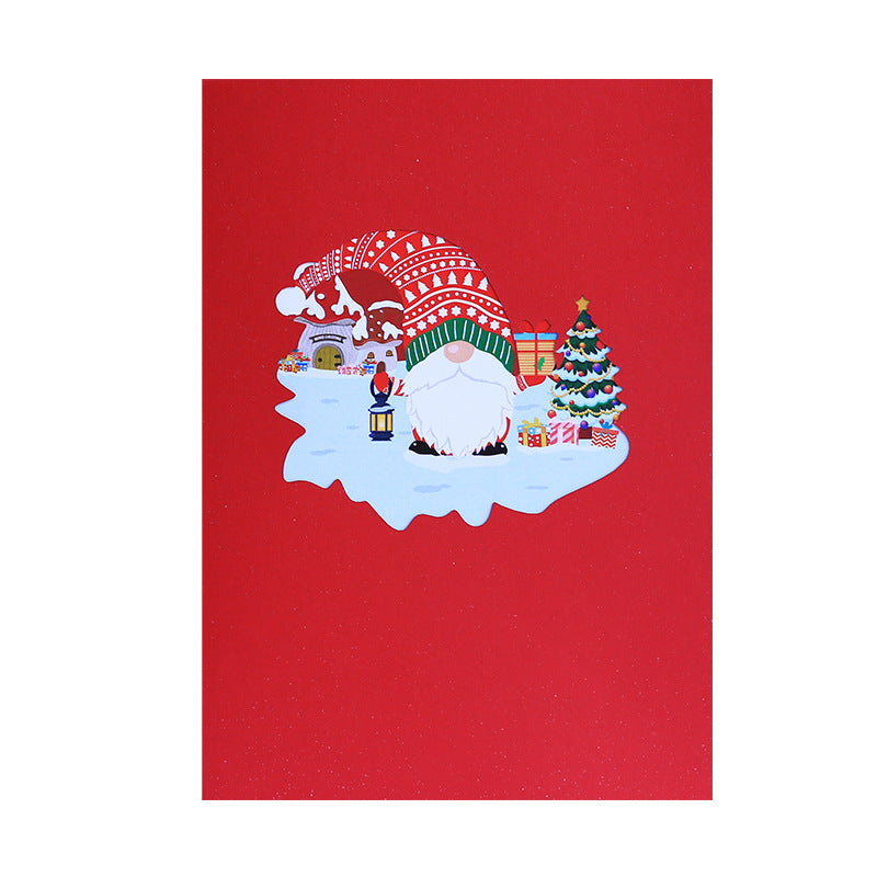 Christmas 3D gnomes greeting card paper carving