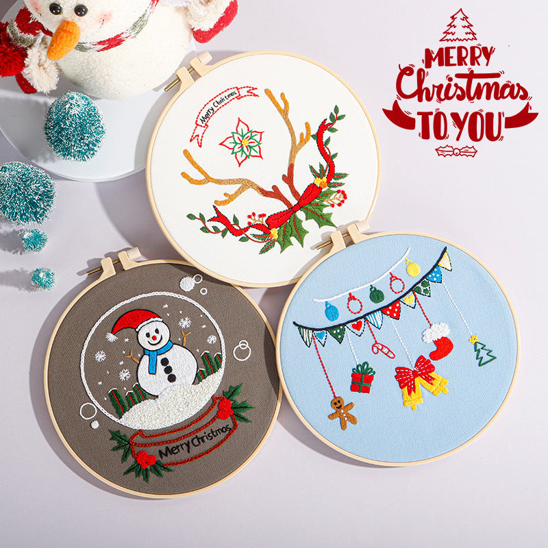 1 Set Of DIY Christmas Embroidery Material Package