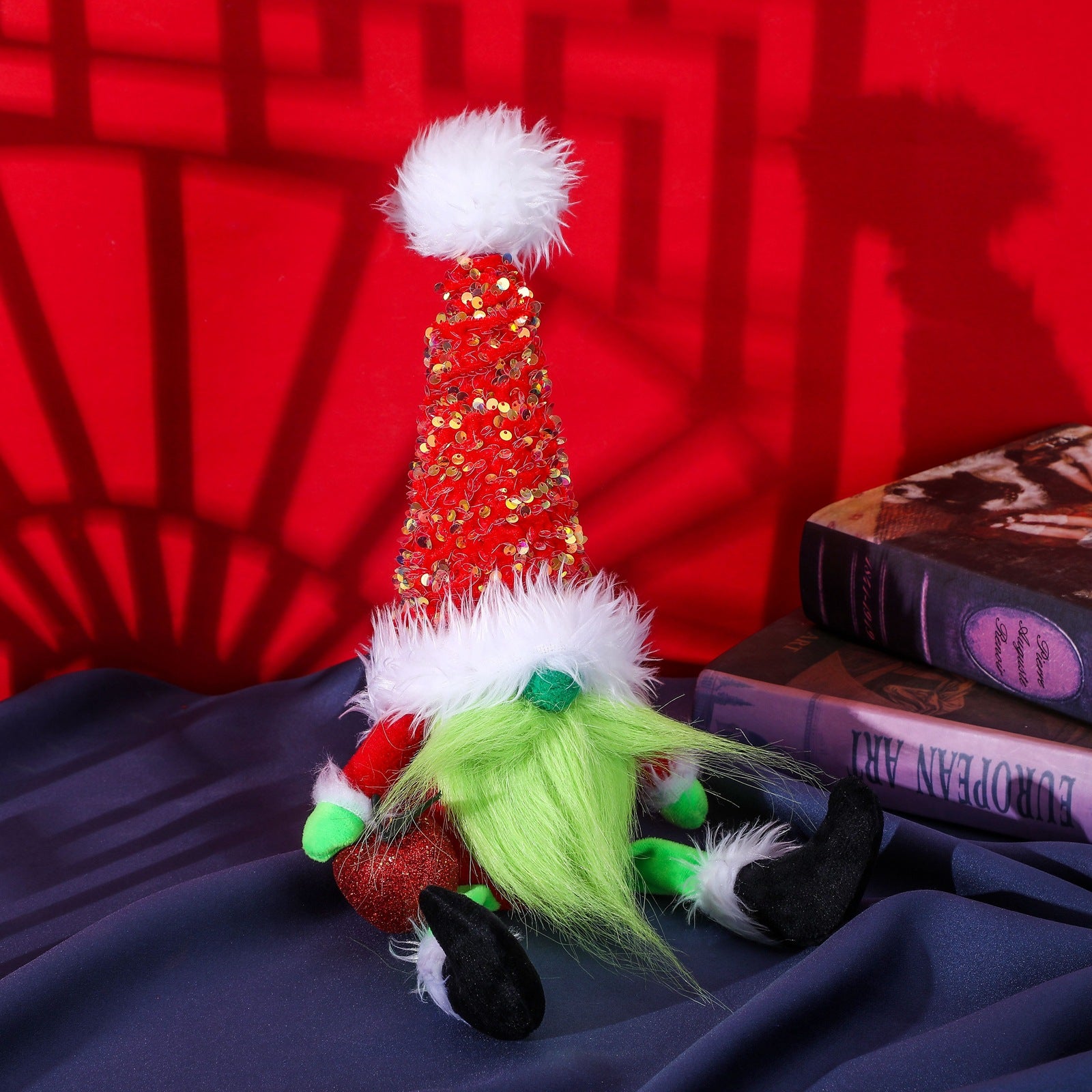 Grinch Faceless Doll Green Hair Monster Dwarf Christmas Decoration