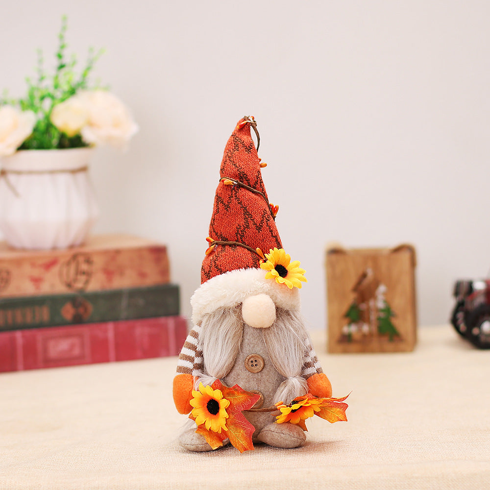 Fall gnomes with maple leaf vine hat