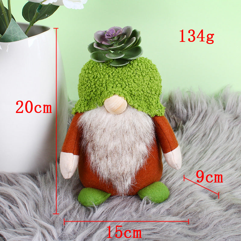 [1 left]Lovely Green Succulent And Grass Funny Gnomes