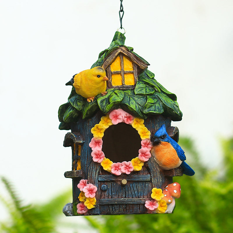 Hanging Birdhouse Outdoor Birdhouse Resin Garden Yard Decoration
