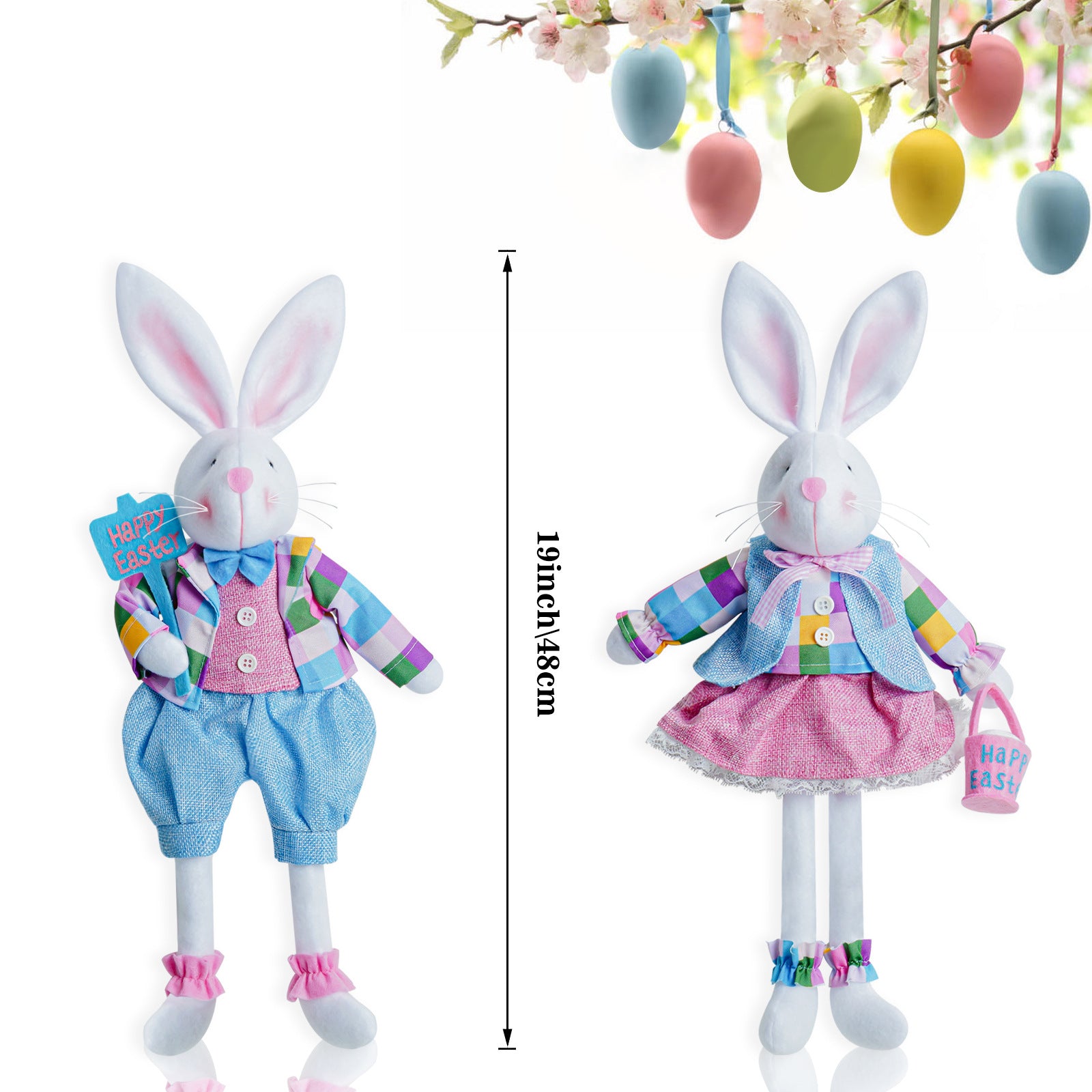 Easter colorful sitting bunny gnomes