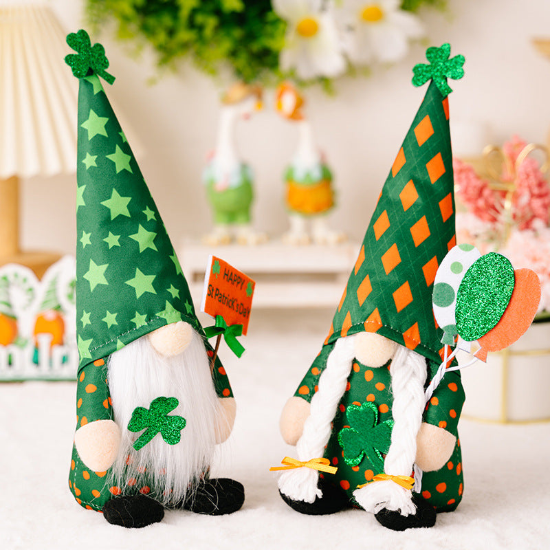 【2023 New】St. Patrick's Day Green Star Gnomes with Balloon