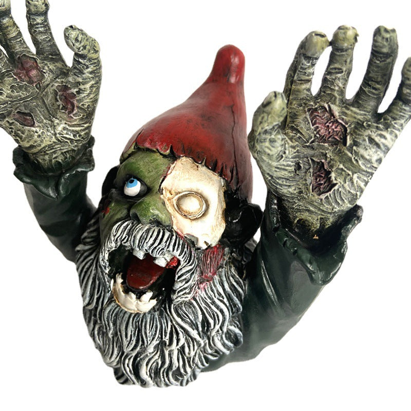 Horror Zombie Dwarf Statue Garden Halloween Decoration