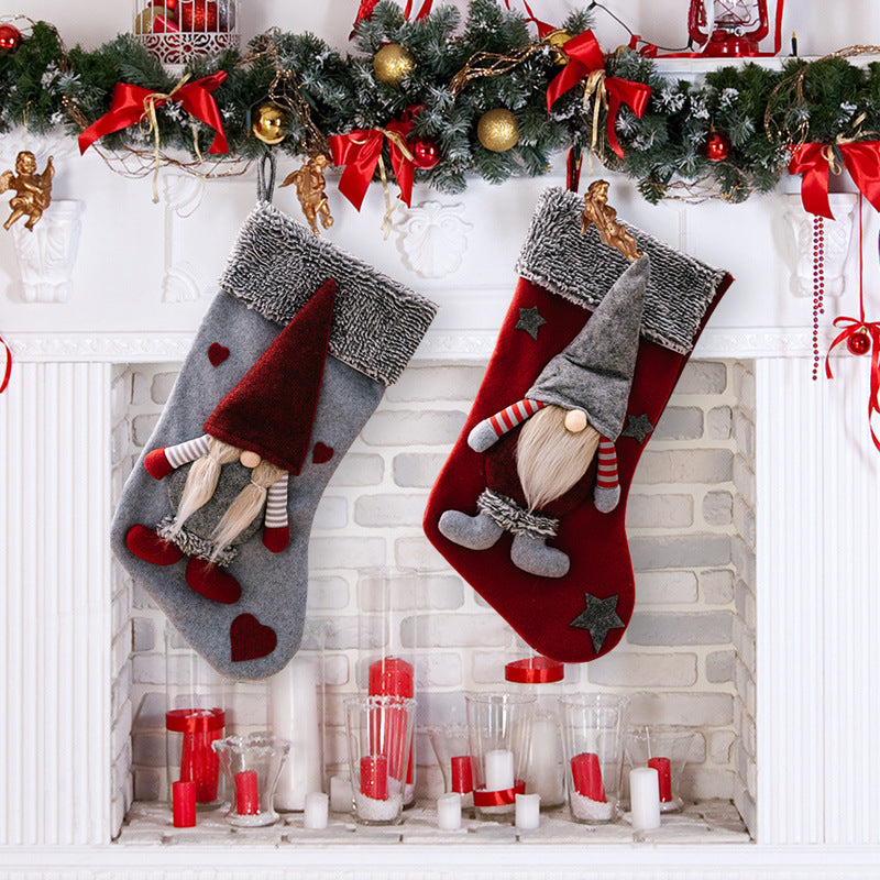 Christmas gnomes stocking