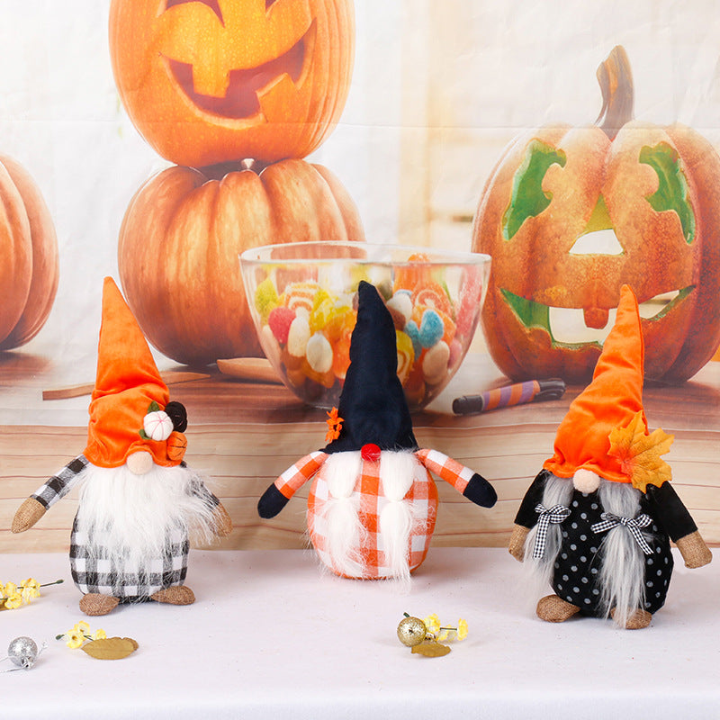 Thanksgiving Autumn harvest festival gnomes With Orange Hat