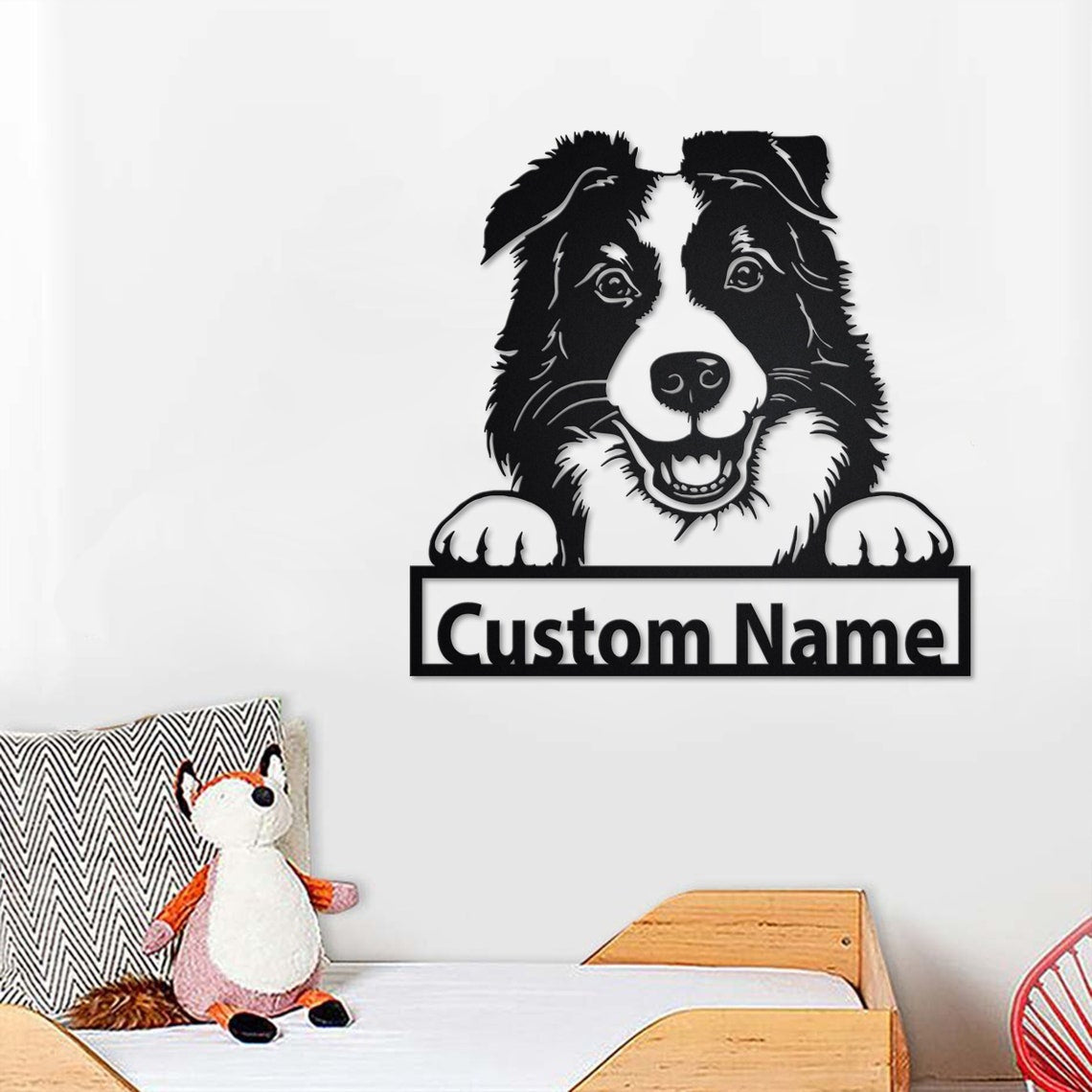 Personalized Custom Border Collie Metal Sign