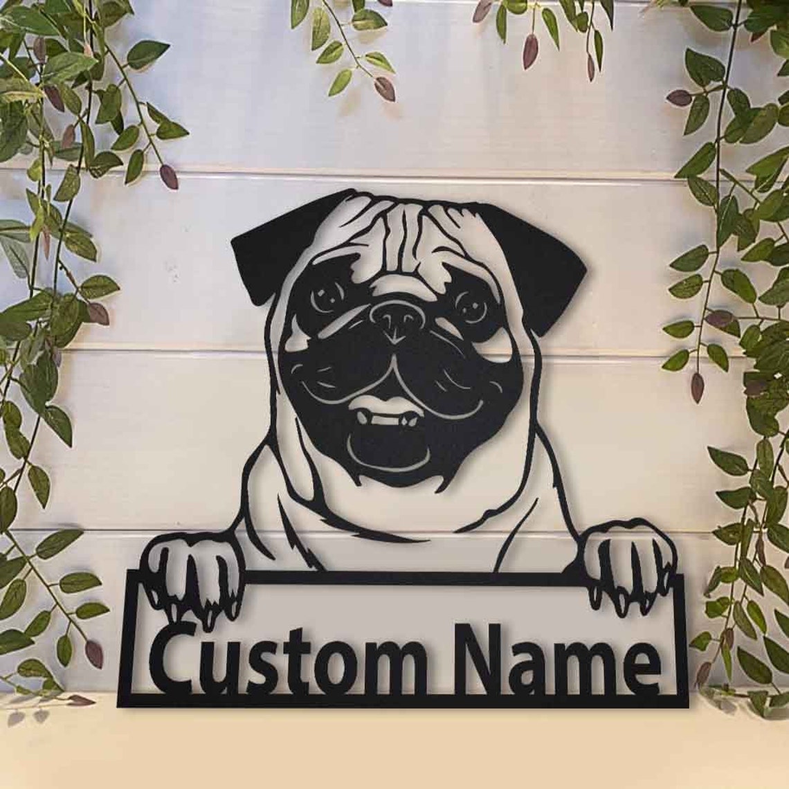 Personalized Custom Pug Dog Metal Sign