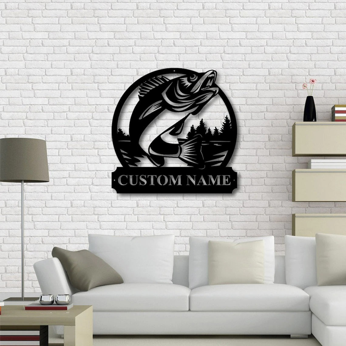 Personalized Custom Walleye Fishing Metal Art Sign