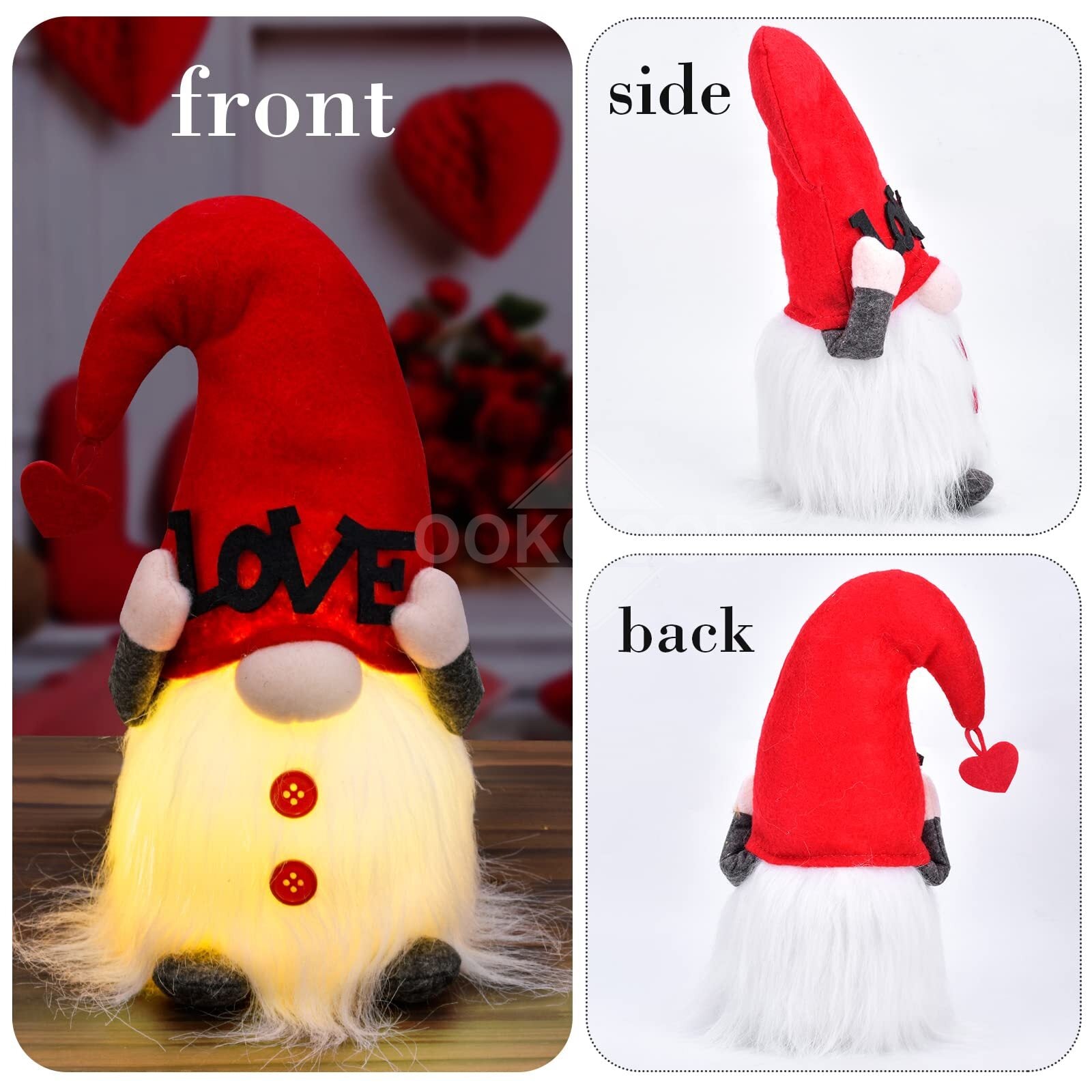 [1 left]Loving Your Kiss - Adorable Gnome Couple With LED Lights
