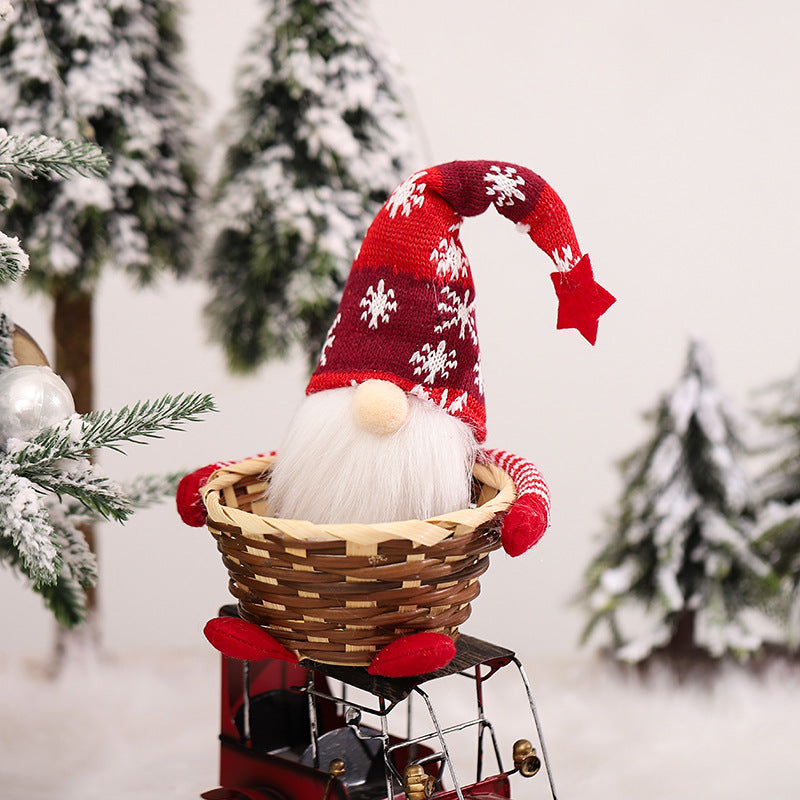 Christmas Plush Gnome Candy Basket