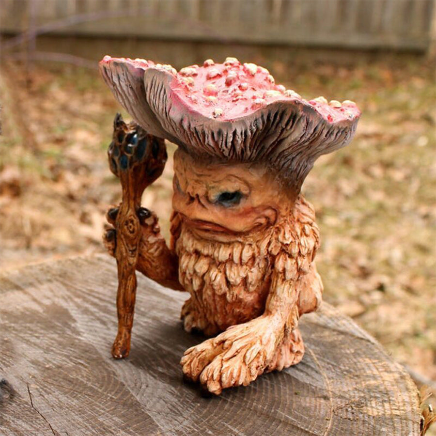 Handmade Resin Mushroom Wizard Ornament