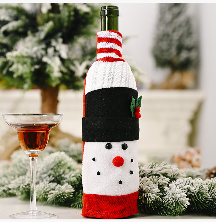 Christmas Themed Knitted Wine Bottle Cover