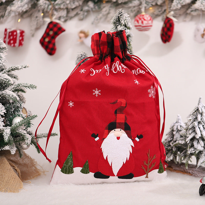 Christmas Gift Bag With Cartoon Gnome