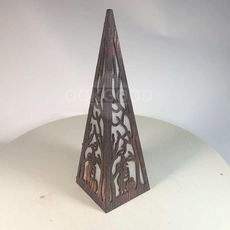 Hand-carved Halloween Wooden Lighthouse