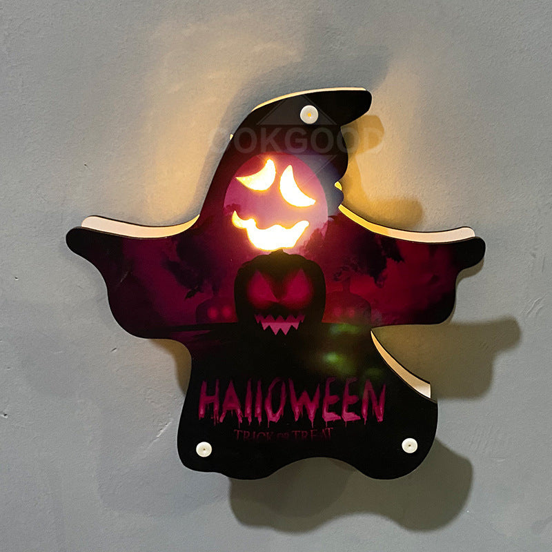 Wooden Halloween Themed LED Light For Holiday Decoration