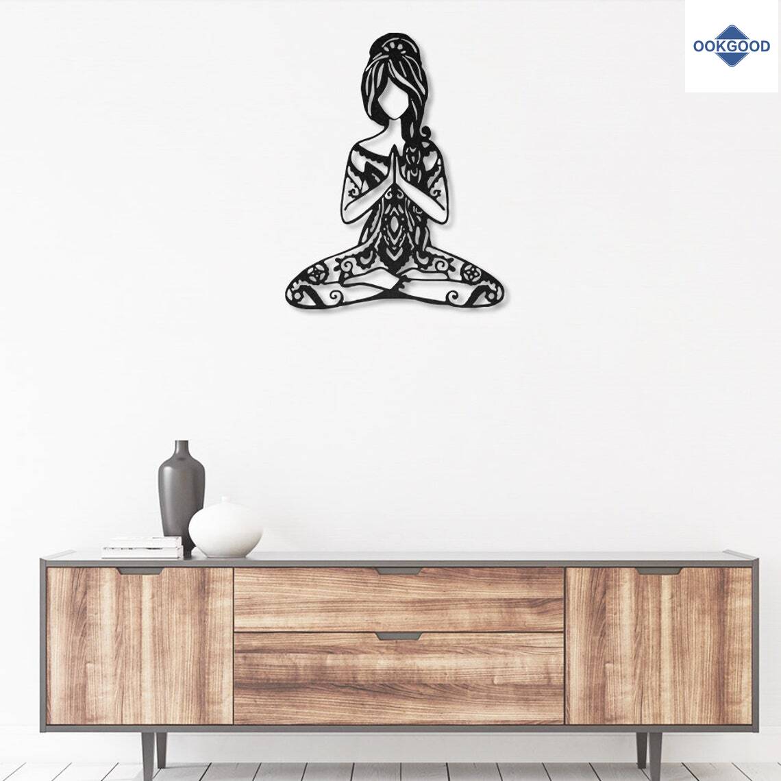 Yoga Girl Metal Art Sign