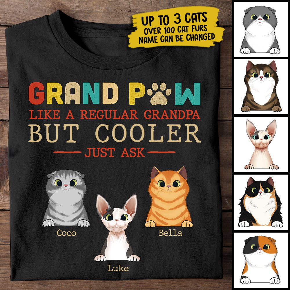Grandpaw Like A Regular Grandpa But Cooler - Personalized Unisex T-Shirt