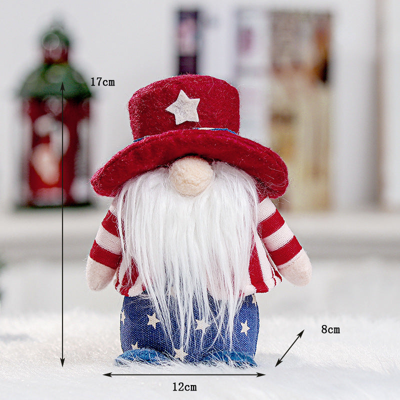 NEW INDEPENDENCE DAY BLUE/RED HAT GNOMES