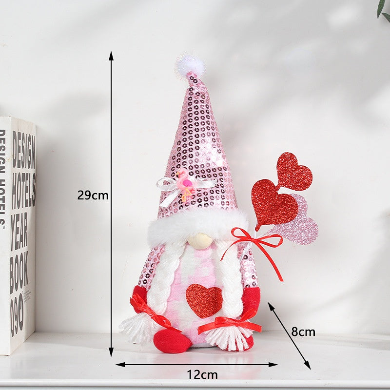 Valentine's Day Sequin Love Gnomes
