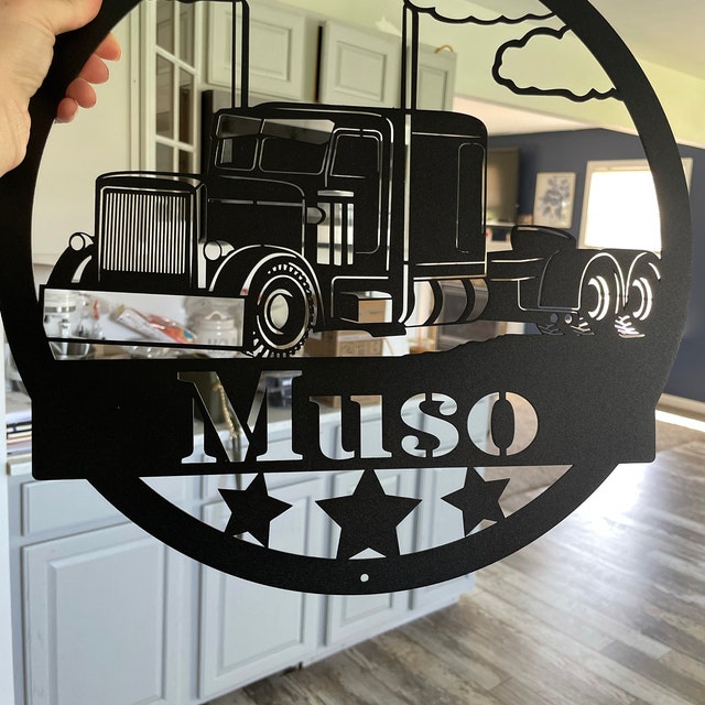 Big Rig Emblems Personalized Custom Big Rig 18 Wheeler Metal Art Sign