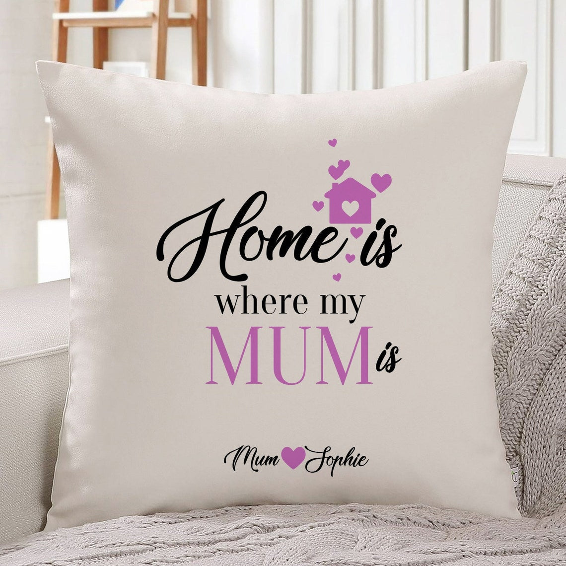 Home Is Where Mom Is - Personalized Custom Mother's Day Pillowcase
