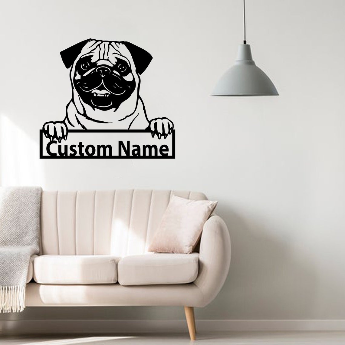 Personalized Custom Pug Dog Metal Sign
