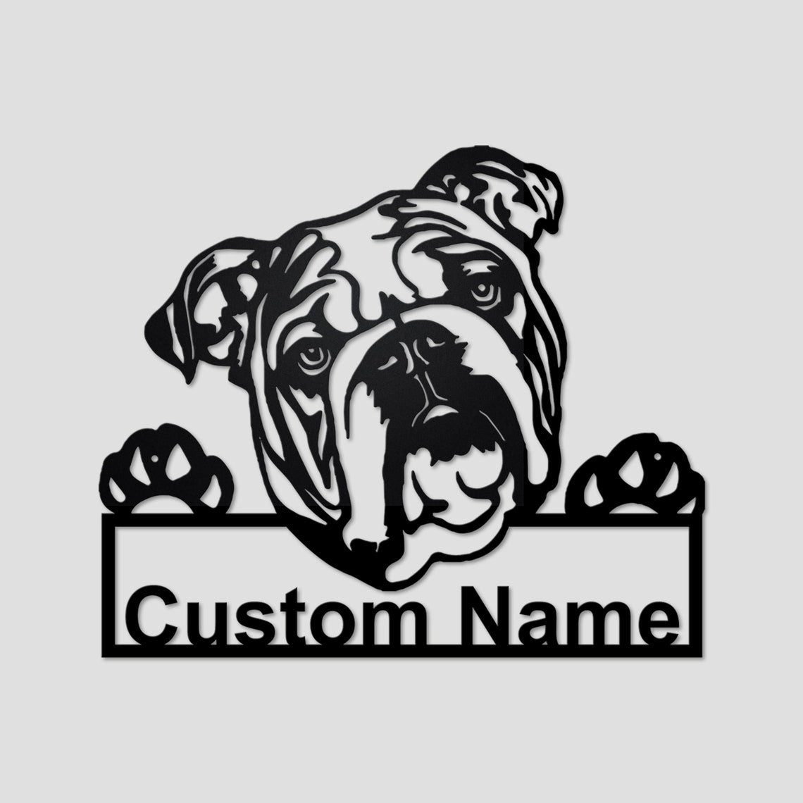 Personalized Custom British Bulldog Metal Sign