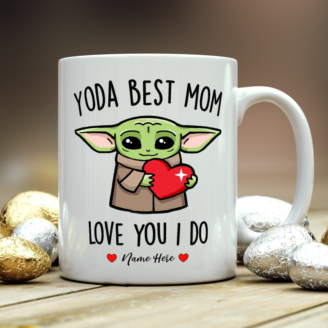 Personalized Custom Yoda Best Mom Name Mug