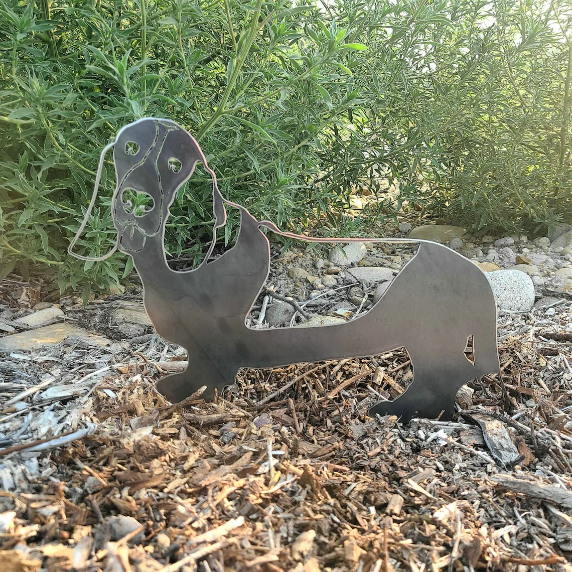 Basset Hound Dog Silhouette Metal Art