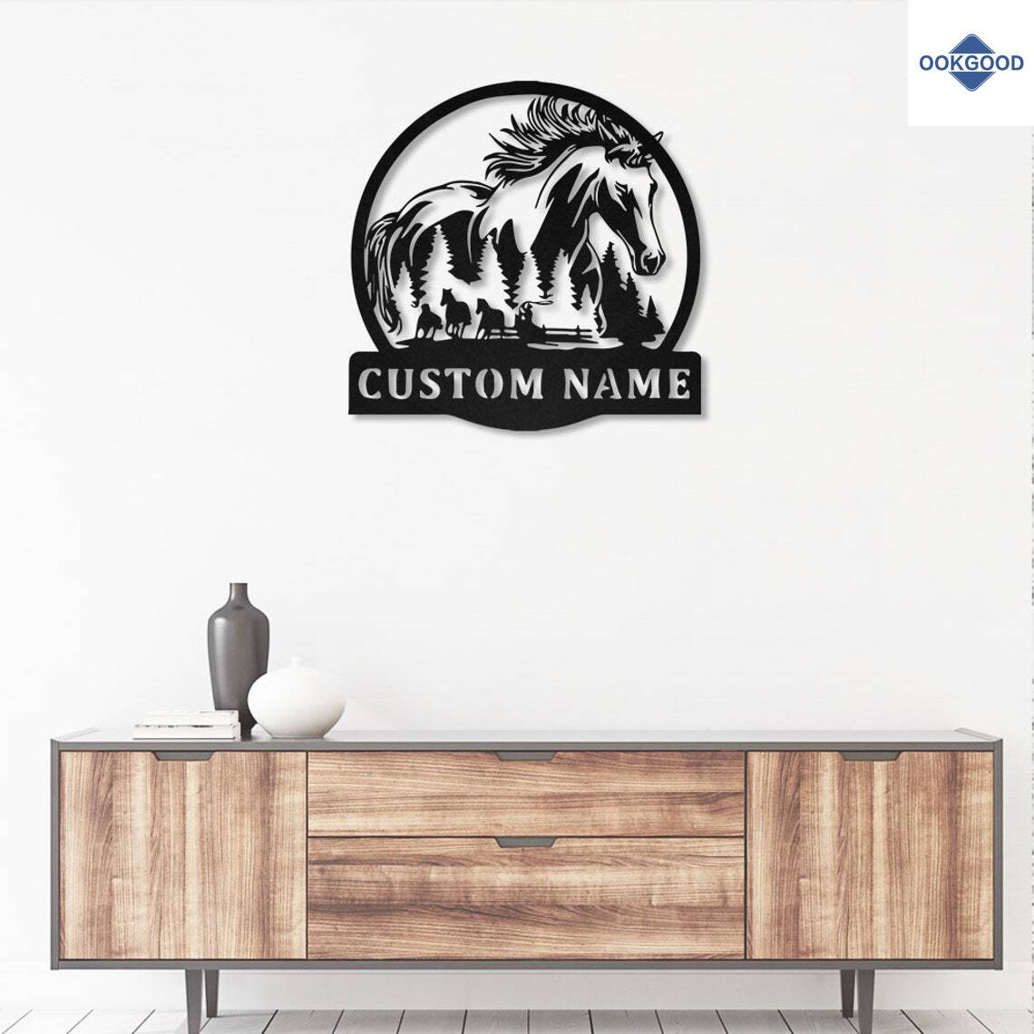 Personalized Custom Horse Farm Metal Art Sign
