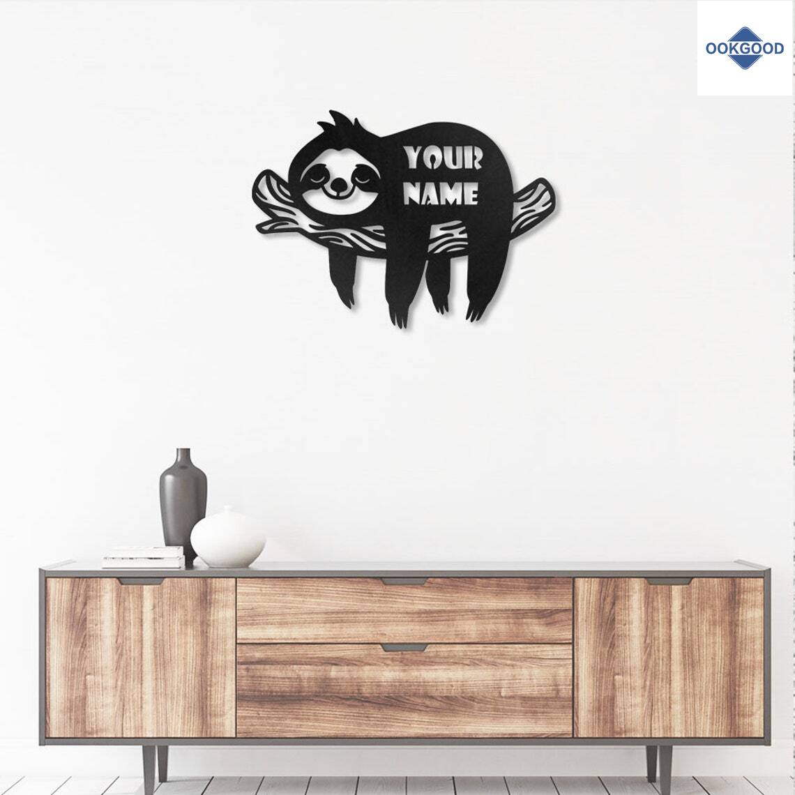 Personalized Custom Cute Sloth Metal Art Sign