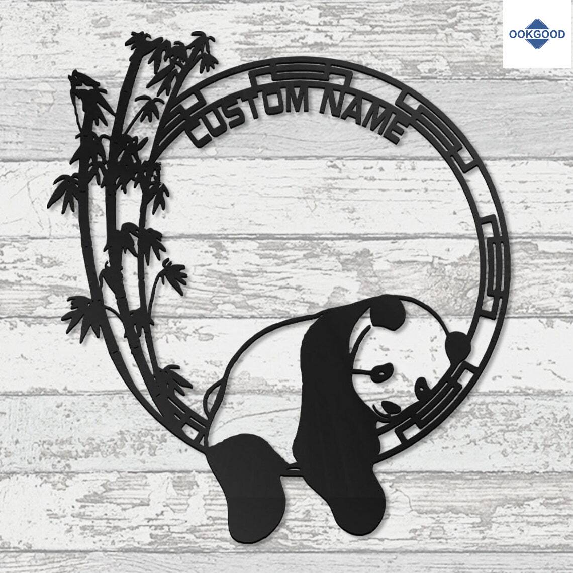 Personalized Custom Panda Metal Art Sign