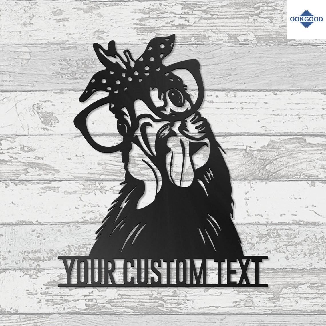 Personalized Custom Chicken Wearing Glasses Metal Art Sign